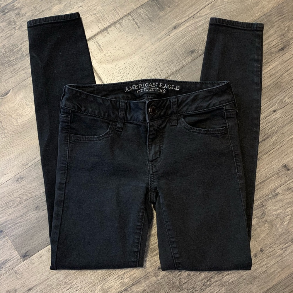 American eagle black jeggings size 2